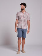 RED COTTON SHIRT SHORT SLEEVE REGULAR FIT MR. BLUE