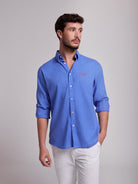 BLUE LINEN SHIRT LONG SLEEVE REGULAR FIT MR. BLUE