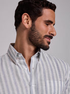 GREEN LINEN SHIRT LONG SLEEVE REGULAR FIT MR. BLUE