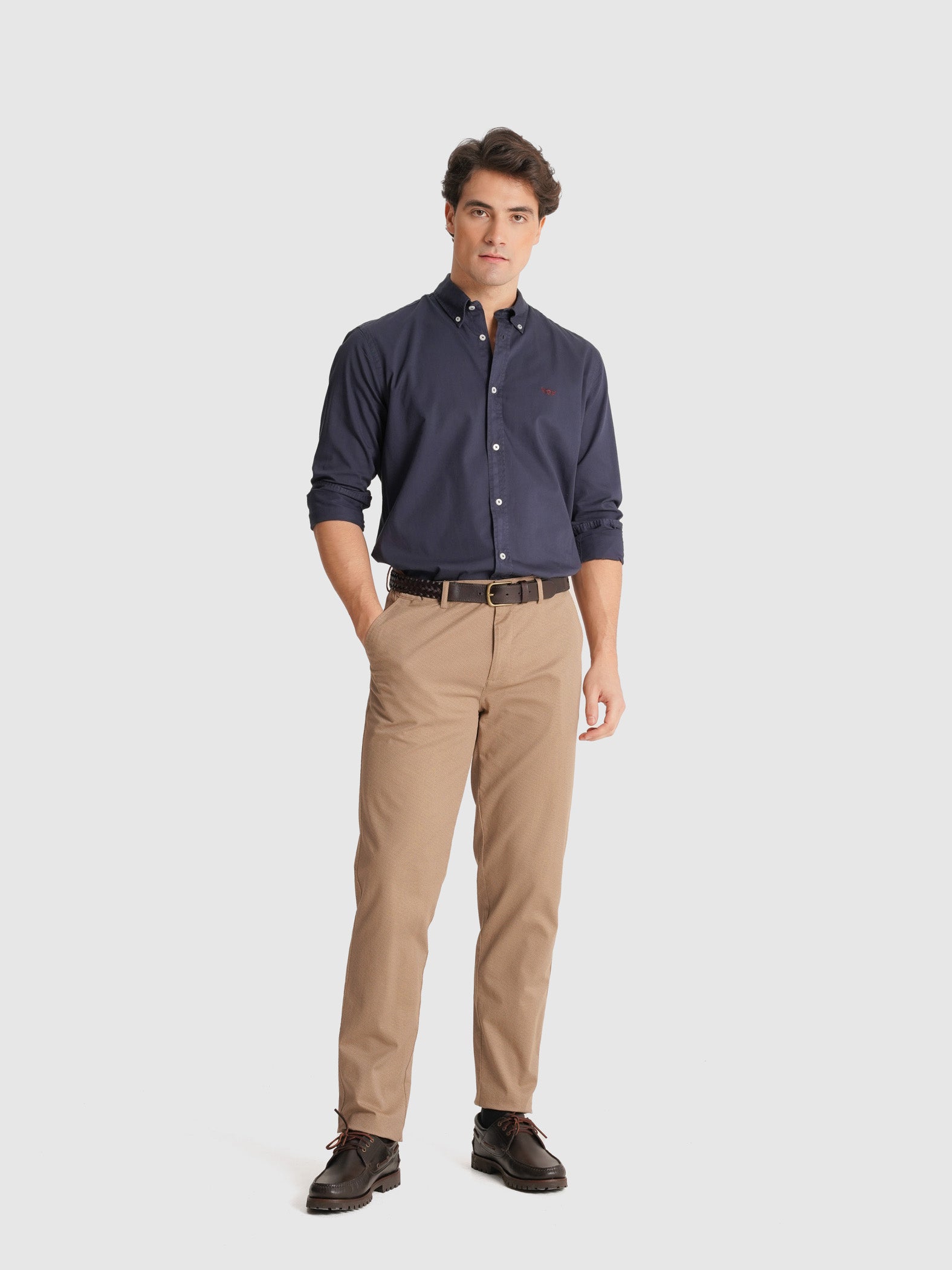 CAMISA TWILL AZUL MANGA COMPRIDA REGULAR FIT MR. BLUE