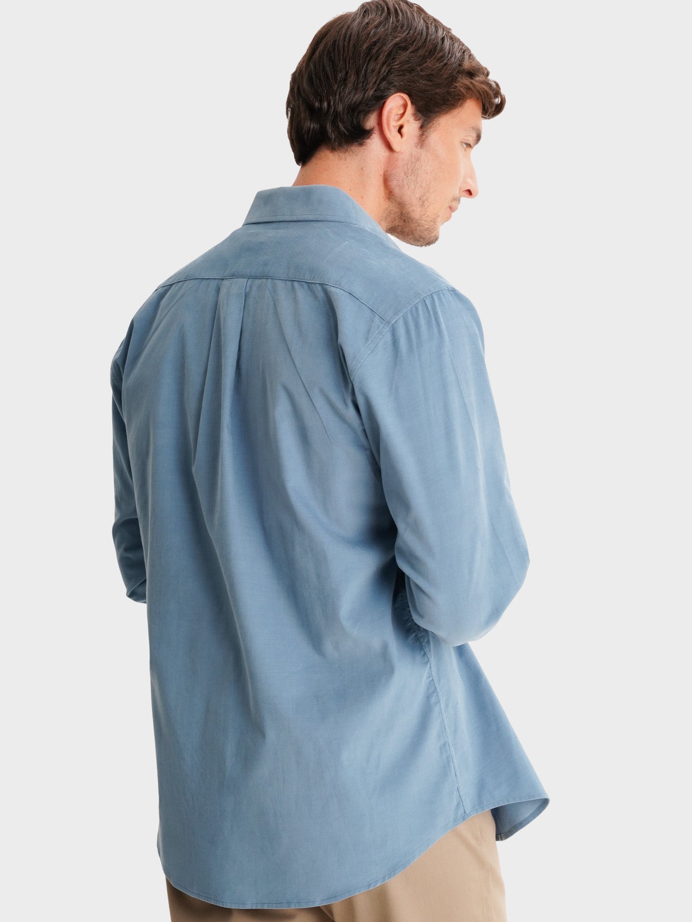 CAMISA BOMBAZINE AZUL TAILORED FIT MR. BLUE