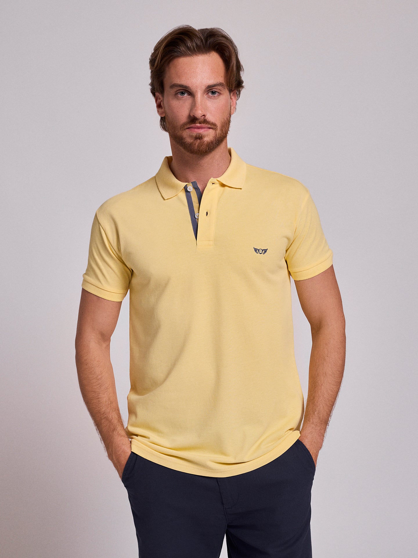 POLO AMARILLO MANGA CORTA REGULAR FIT MR. AZUL