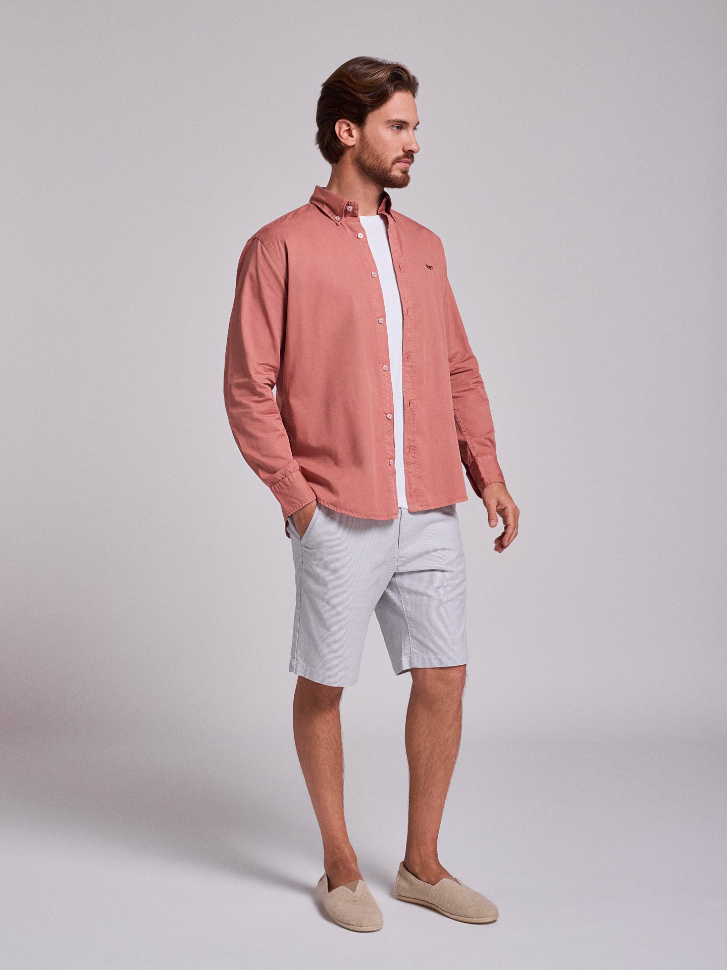 RED COTTON SHIRT LONG SLEEVE REGULAR FIT MR. BLUE