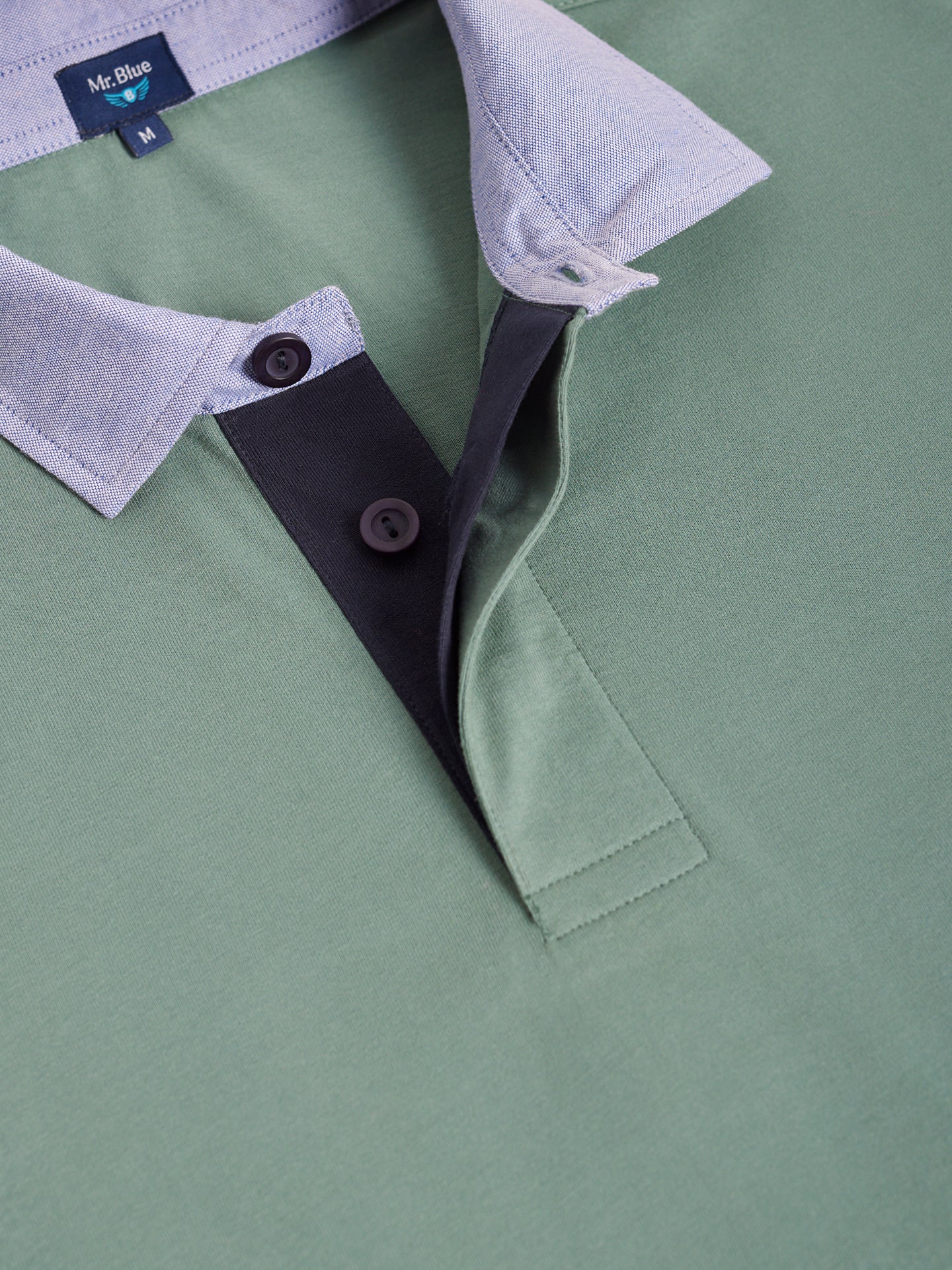 Rugbie Regular Fit Liso Verde Mr. Blue