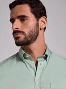 GREEN COTTON SHIRT LONG SLEEVE REGULAR FIT MR. BLUE