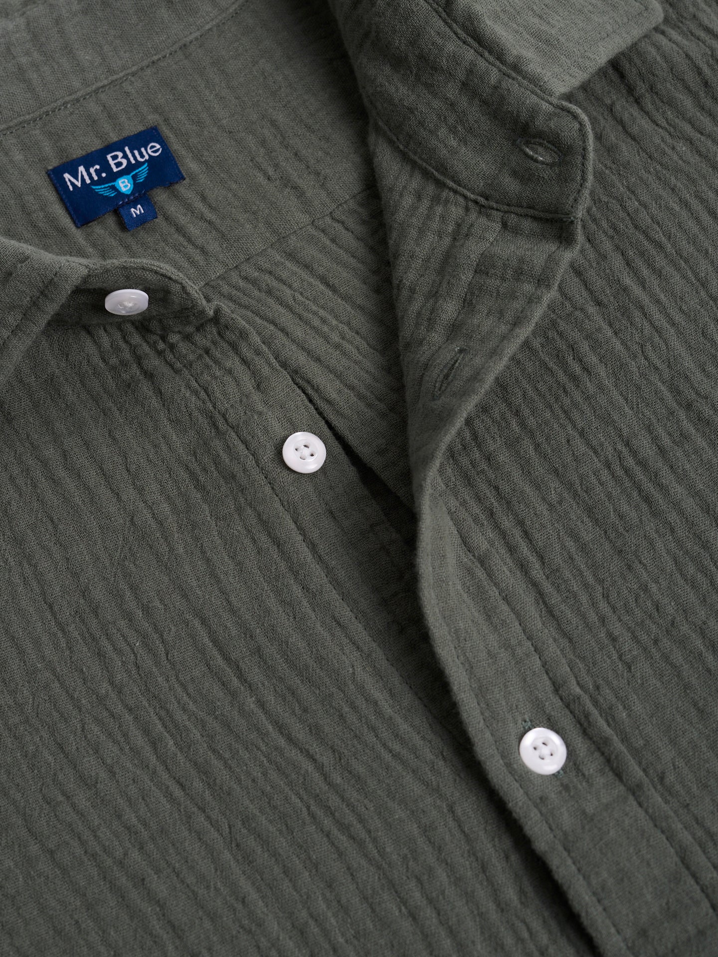 CAMISA VERDE MANGA CORTA REGULAR FIT MR. AZUL