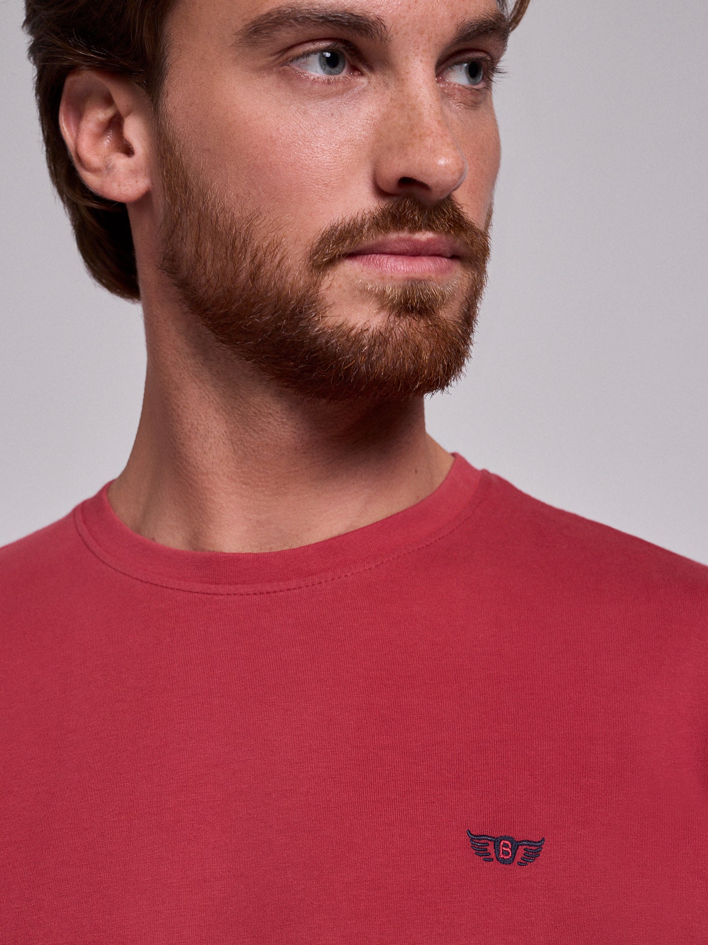 RED COTTON T-SHIRT SHORT SLEEVE REGULAR FIT MR. BLUE