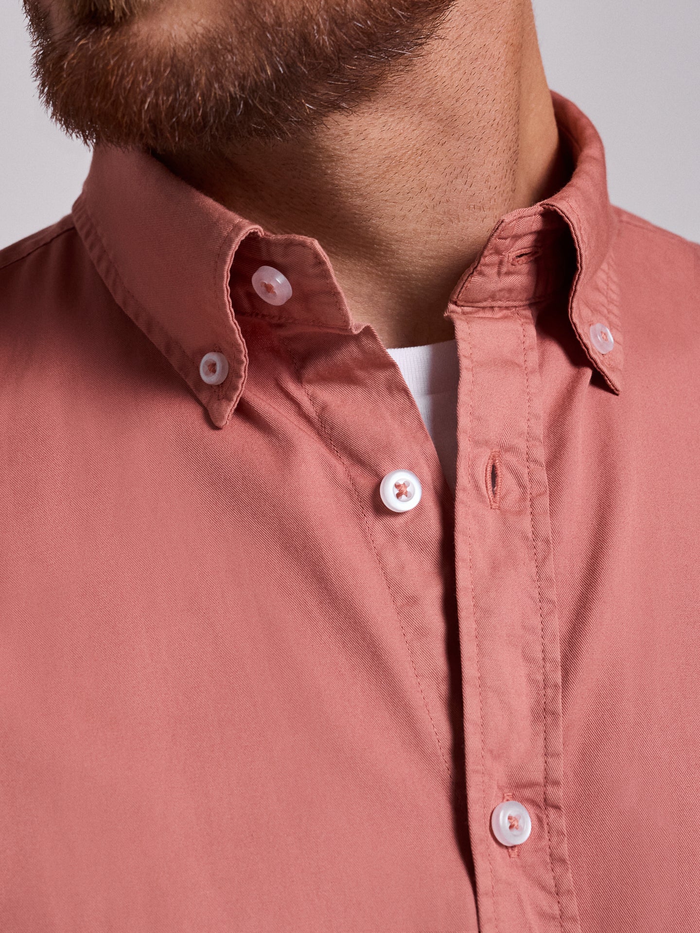 CAMISA ALGODÓN ROJA MANGA LARGA REGULAR FIT MR. AZUL