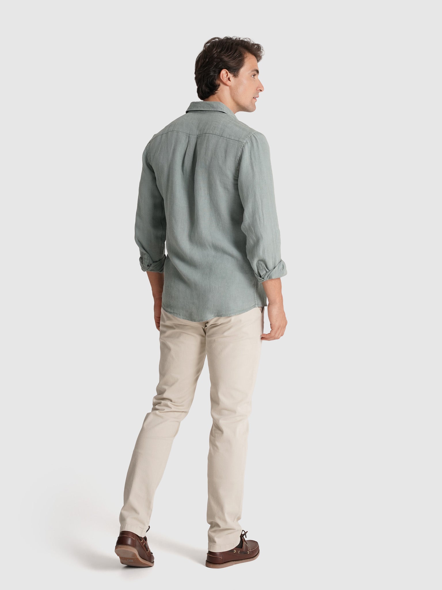 CAMISA LINHO VERDE MANGA COMPRIDA TAILORED FIT MARK BELLUCCI