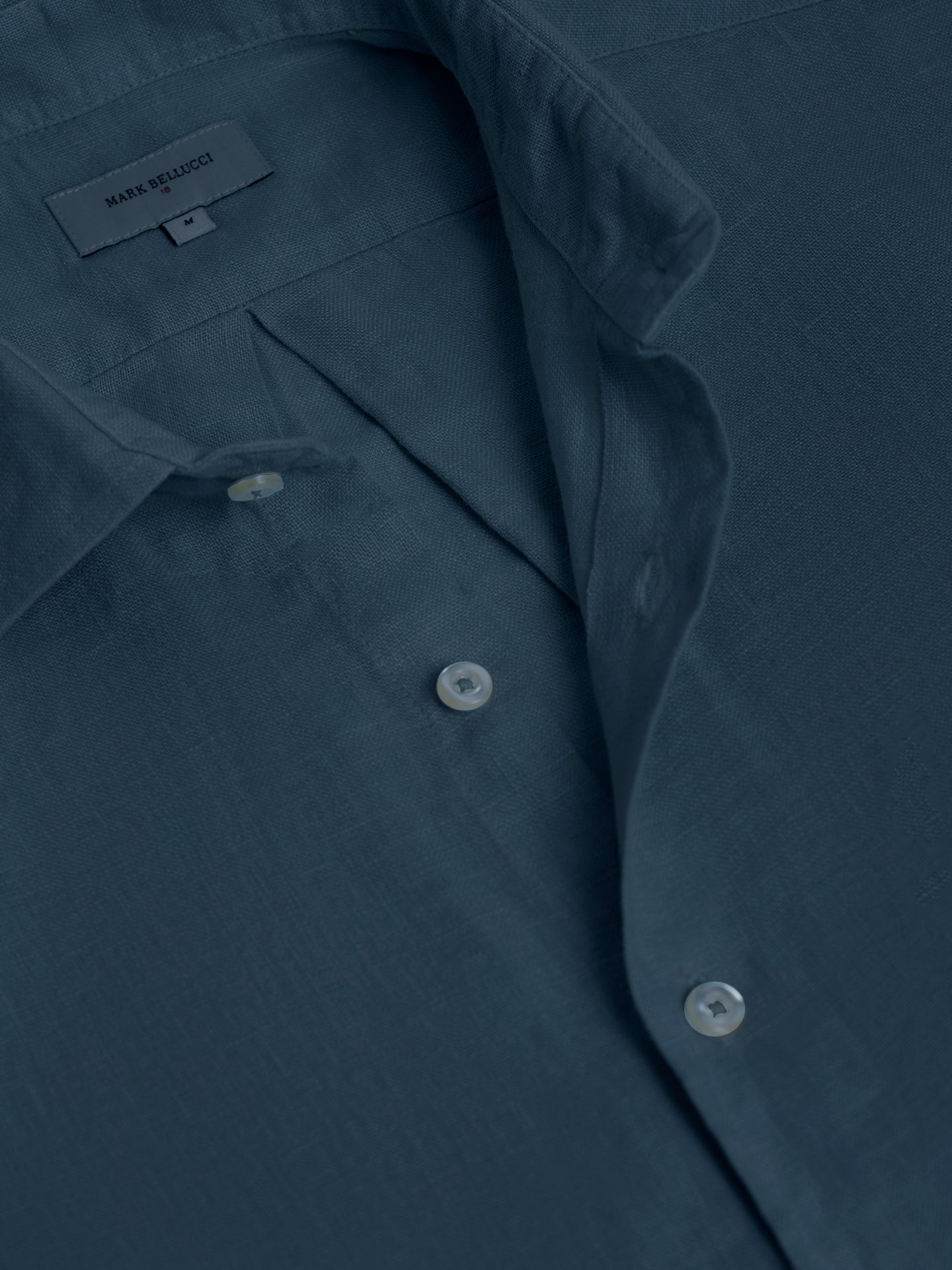 CAMISA LINO AZUL MANGA LARGA SASTRERÍA MARK BELLUCCI