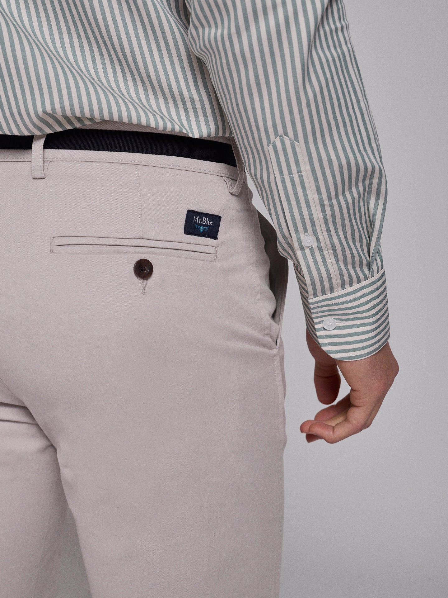 Calça Algodão Cinzentas Regular Fit Mr. Blue