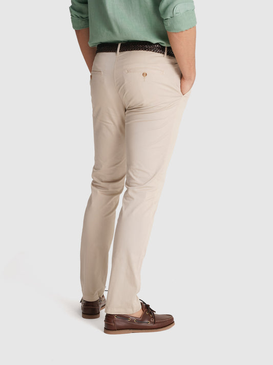 BEIGE REGULAR FIT TROUSERS MARK BELLUCCI