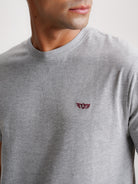 GRAY COTTON T-SHIRT SHORT SLEEVES REGULAR FIT MR. BLUE