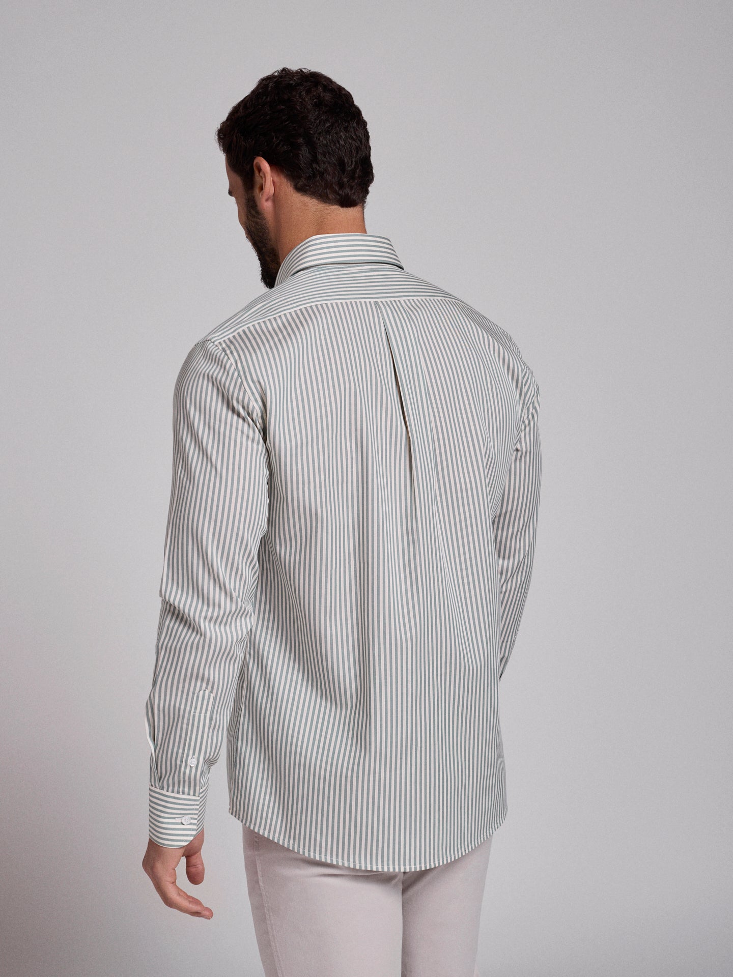 CAMISA ALGODÃO VERDE MANGA COMPRIDA REGULAR FIT MR. BLUE