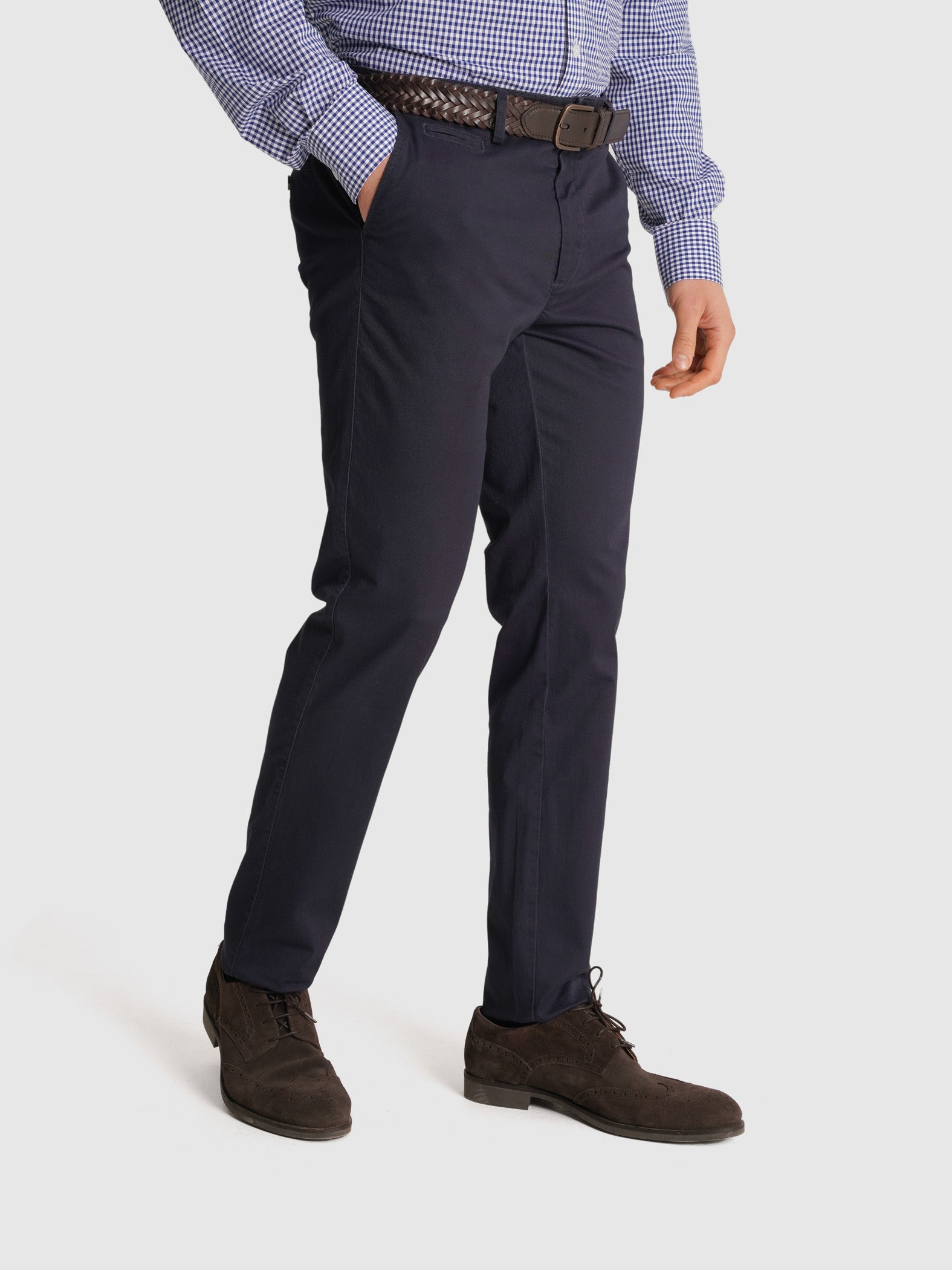 CALÇAS TWILL AZUIS SLIM FIT MR. BLUE