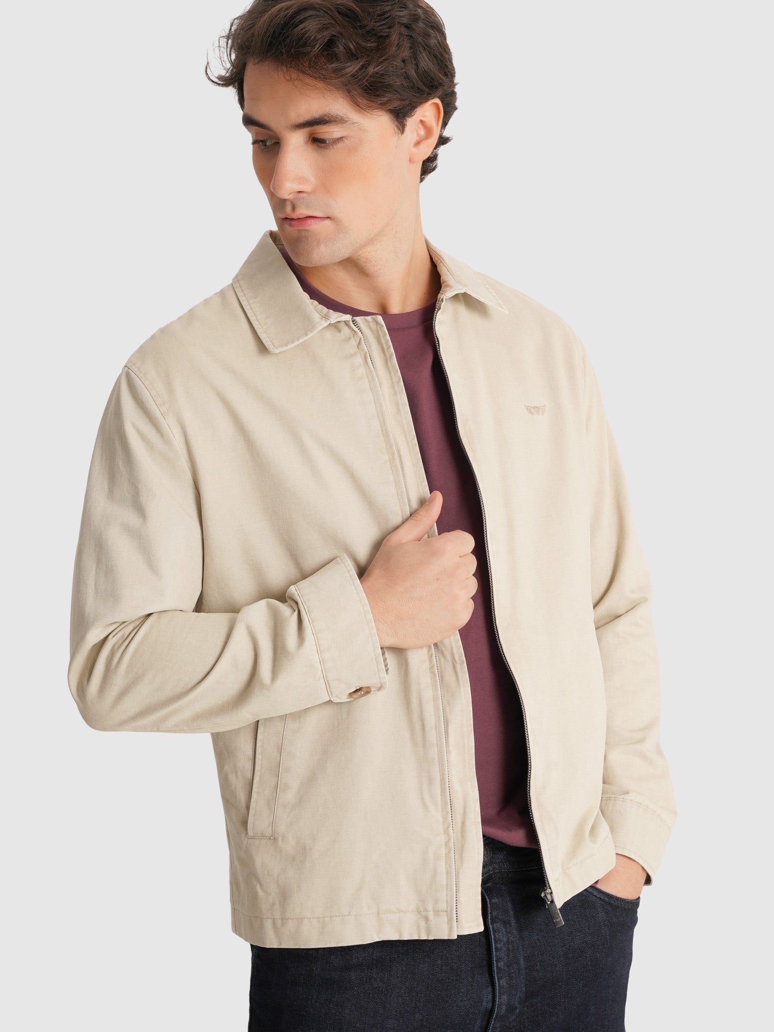 BLUSÃO BEGE MANGA COMPRIDA REGULAR FIT MR. BLUE