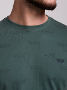 T-SHIRT ALGODÃO VERDE MANGA CURTA REGULAR FIT MR. BLUE