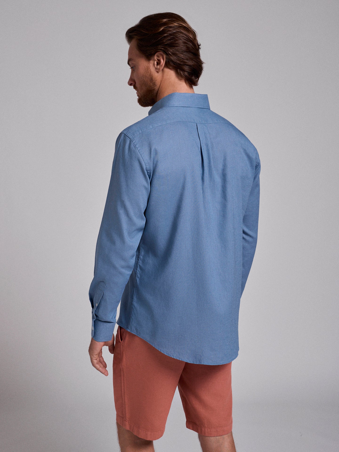 BLUE LINEN SHIRT LONG SLEEVE REGULAR FIT MR. BLUE