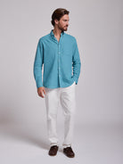 BLUE LINEN SHIRT LONG SLEEVE REGULAR FIT MR. BLUE