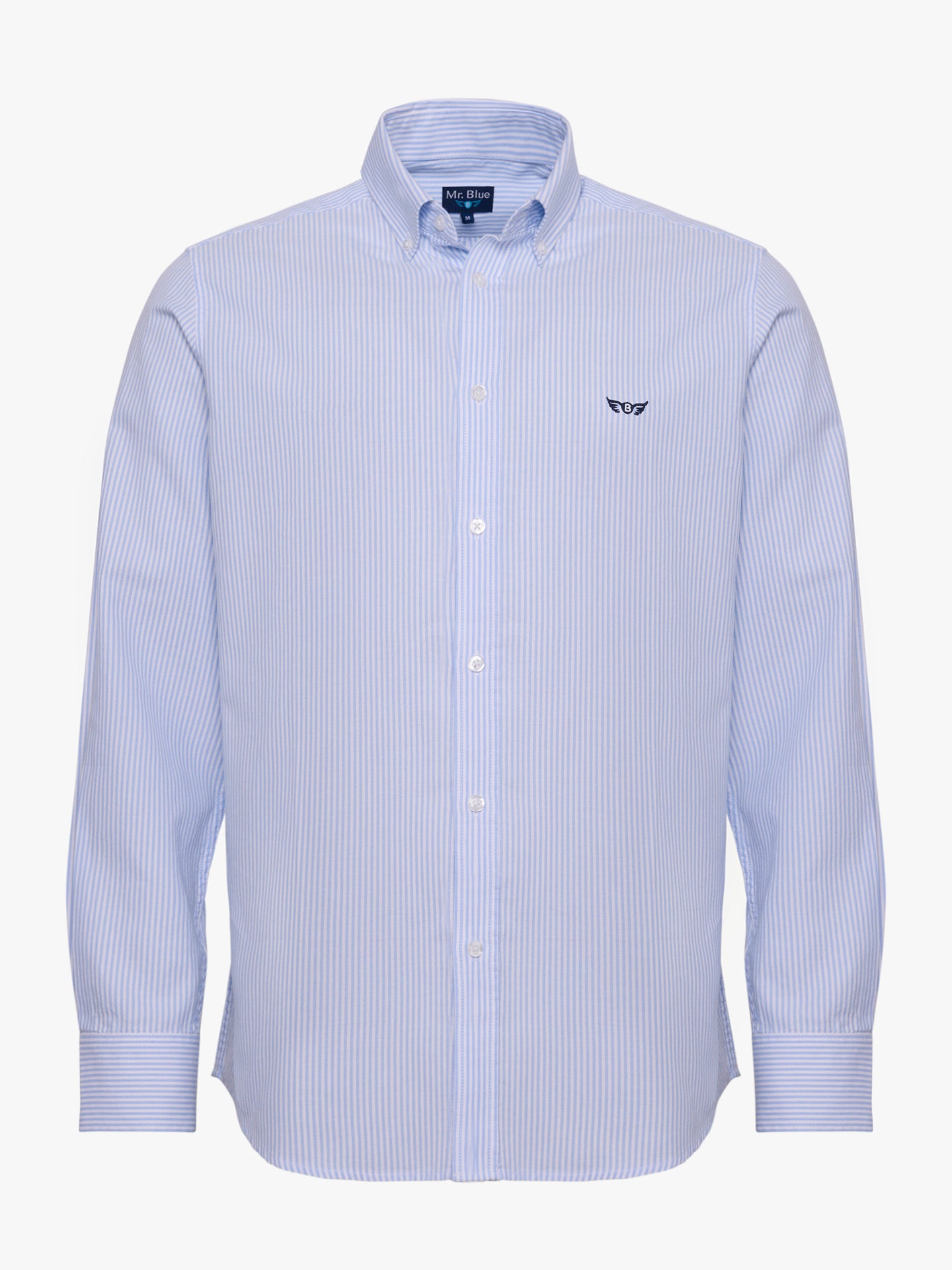 Camisa Algodão Azul Manga Comprida Regular Fit Mr. Blue