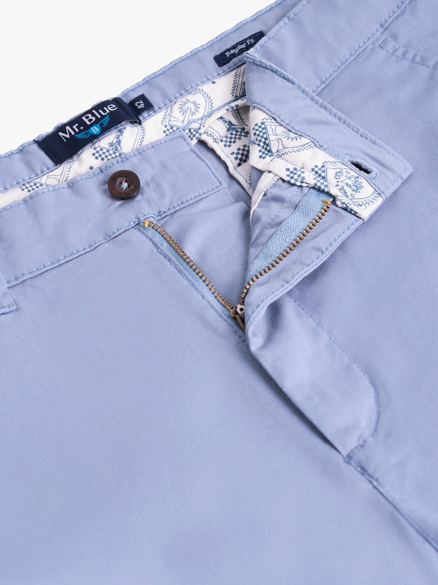 BERMUDA DE ALGODÓN AZUL REGULAR FIT MR. AZUL