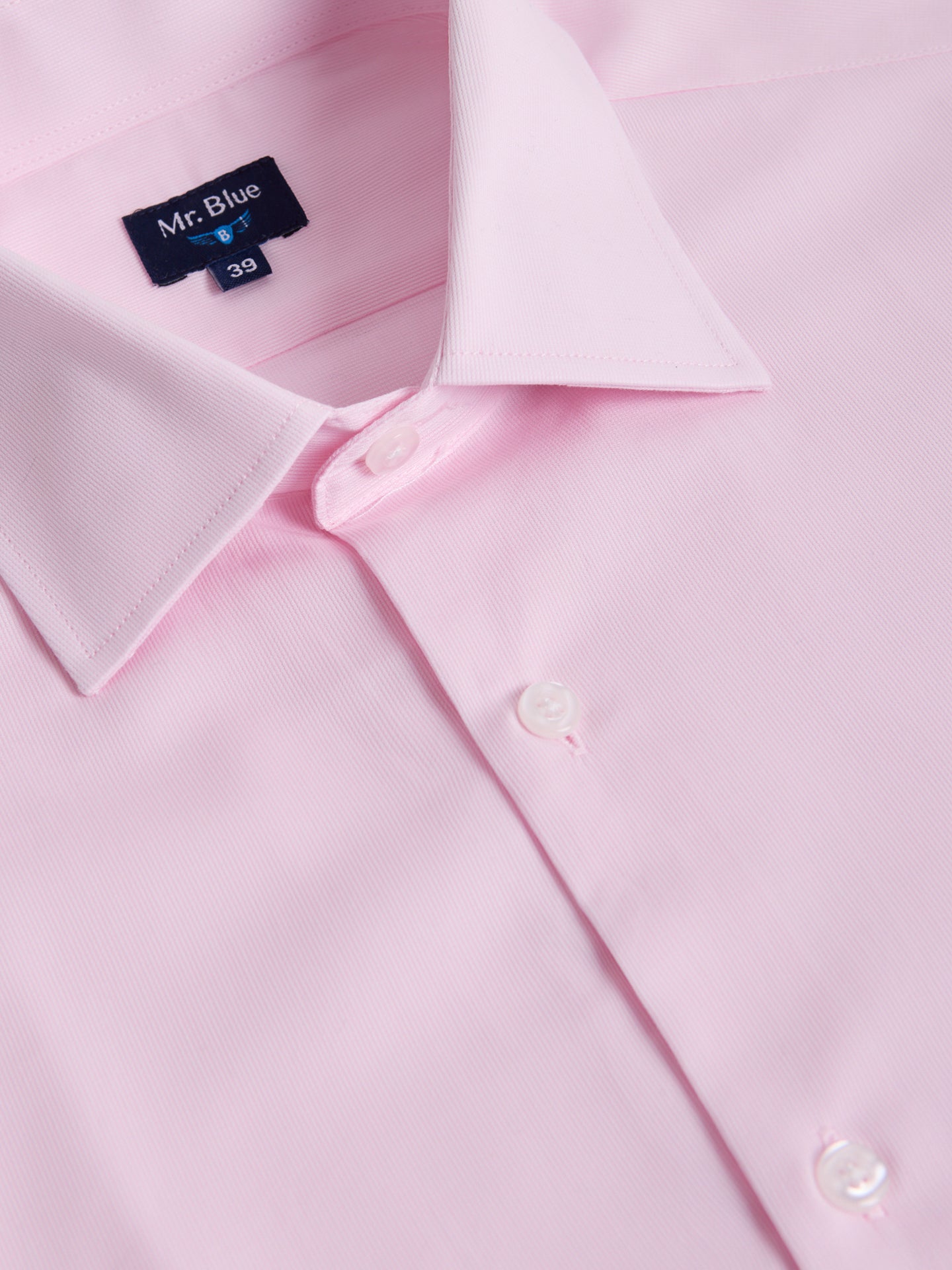 Camisa Algodão Rosa Manga Comprida Classic Fit Mr. Blue