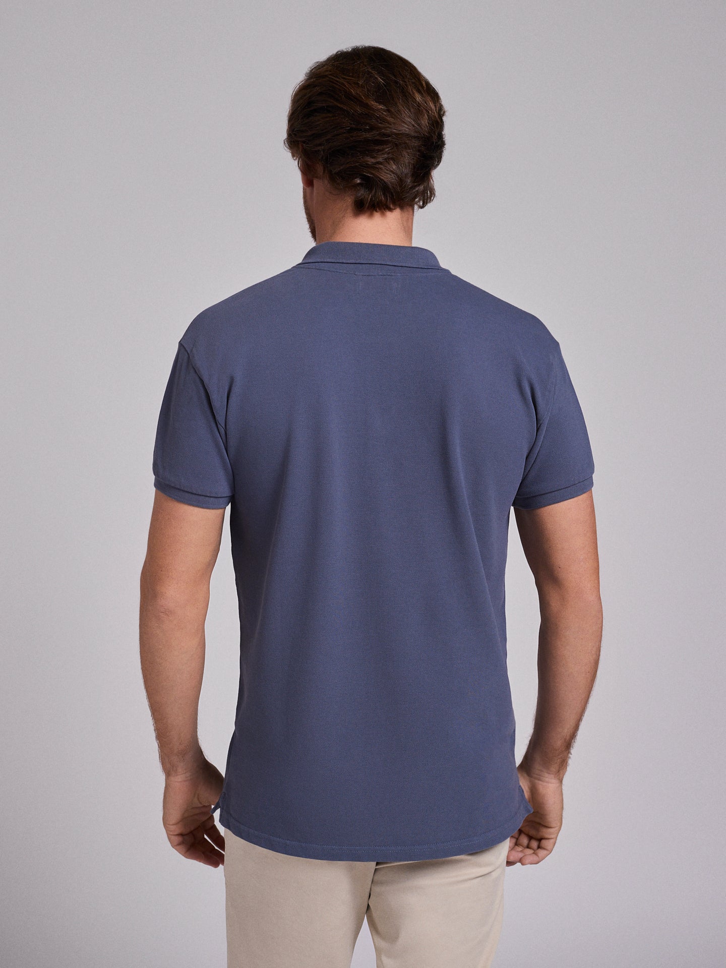 POLO ALGODÃO CINZENTO MANGA CURTA REGULAR FIT MARK BELLUCCI