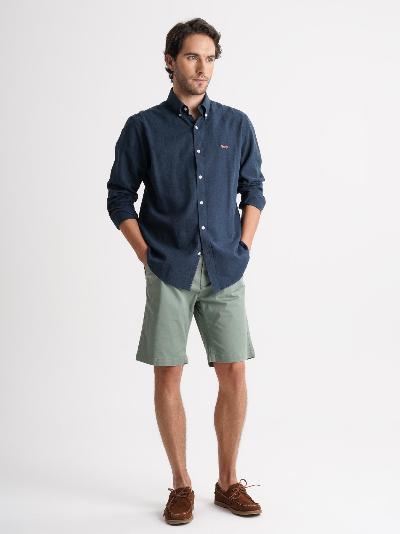 Regular Fit Blue Linen Shirt Mr. Blue