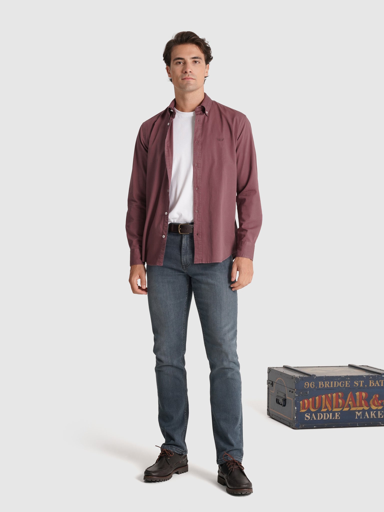 Camisa Algodão Rosa Manga Comprida Regular Fit Mr. Blue