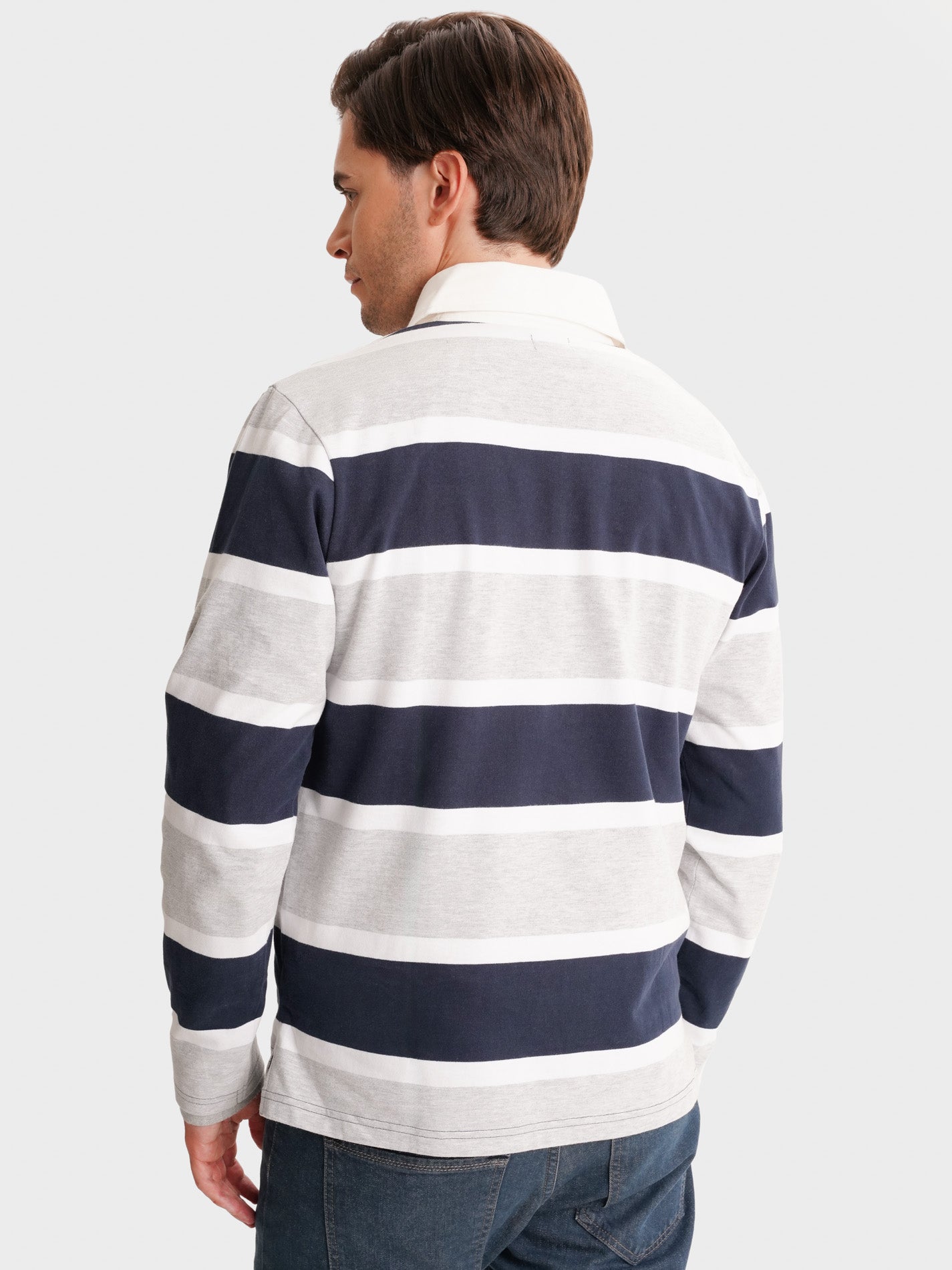 RUGBY GRIS MANGA LARGA REGULAR FIT MR. AZUL