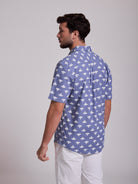 BLUE COTTON SHIRT SHORT SLEEVE REGULAR FIT MR. BLUE