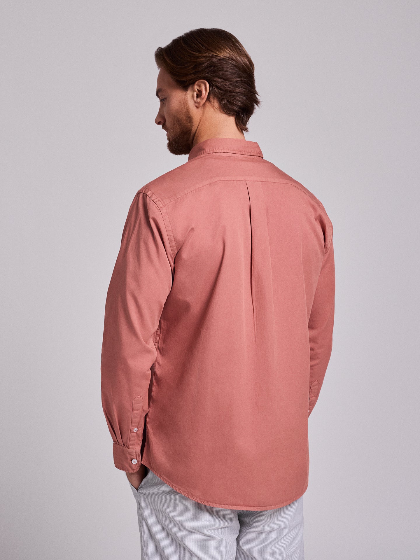 CAMISA ALGODÓN ROJA MANGA LARGA REGULAR FIT MR. AZUL