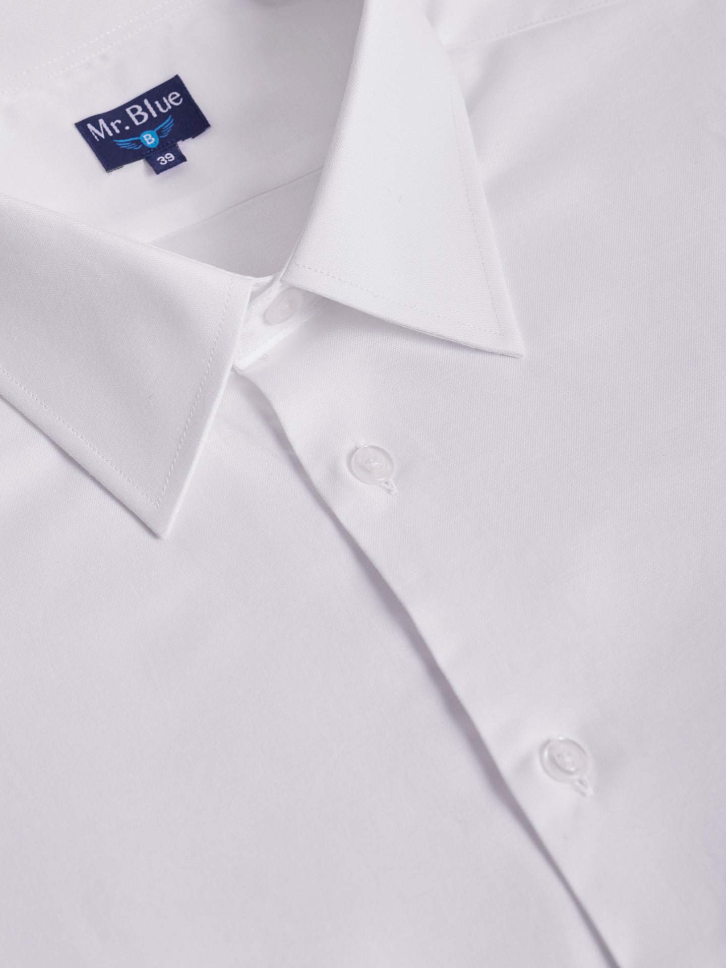 Camisa Oxford blanca de corte clásico Mr. Blue