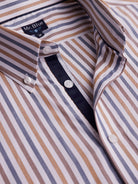 BROWN COTTON SHIRT LONG SLEEVE REGULAR FIT MR. BLUE