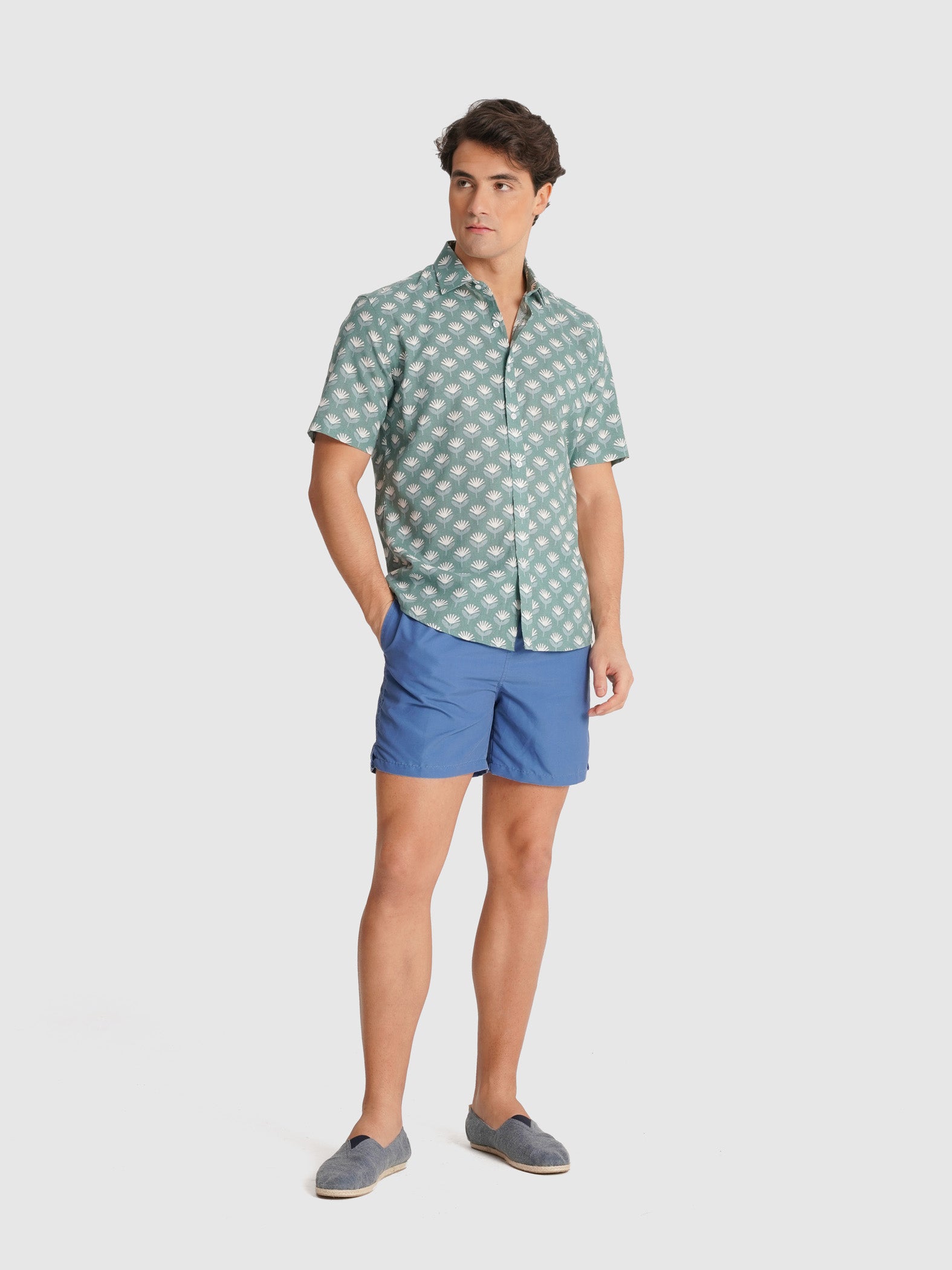 CAMISA VERDE MANGA CURTA REGULAR FIT MR. BLUE