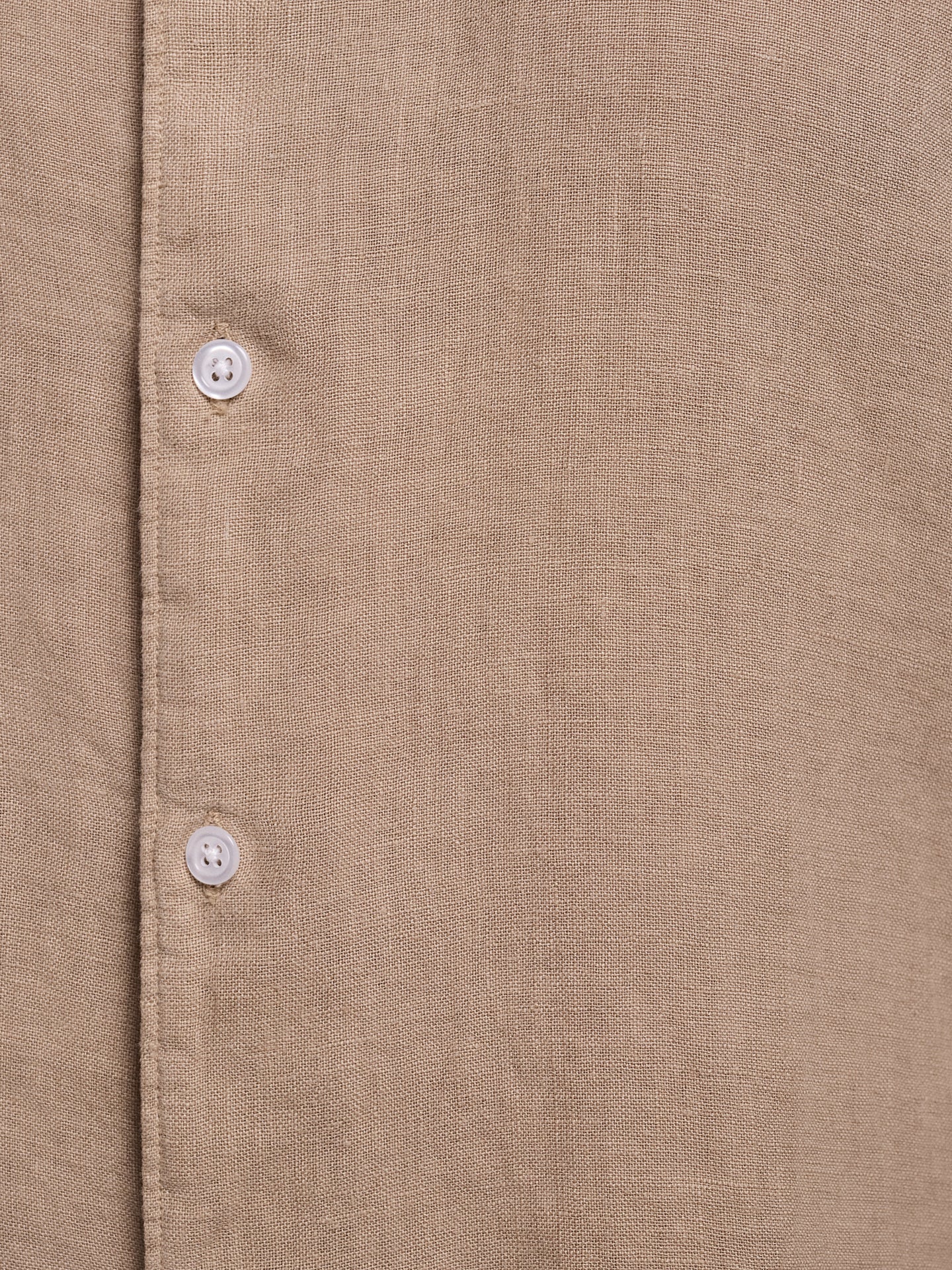 CAMEL LINEN SHIRT LONG SLEEVE TAILORED FIT MARK BELLUCCI