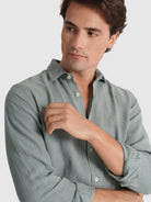 CAMISA LINHO VERDE MANGA COMPRIDA TAILORED FIT MARK BELLUCCI