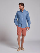 BLUE LINEN SHIRT LONG SLEEVE REGULAR FIT MR. BLUE
