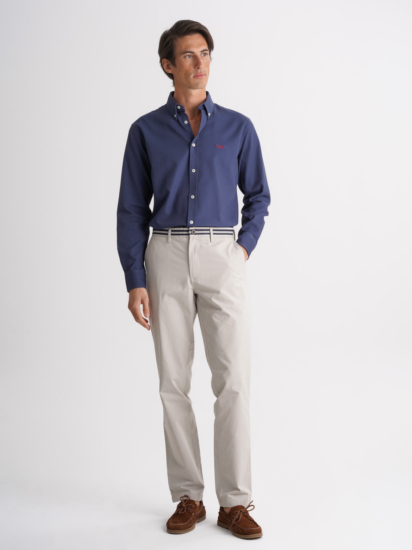 Mr. Blue Regular Fit Twill Chinos Pants Gray