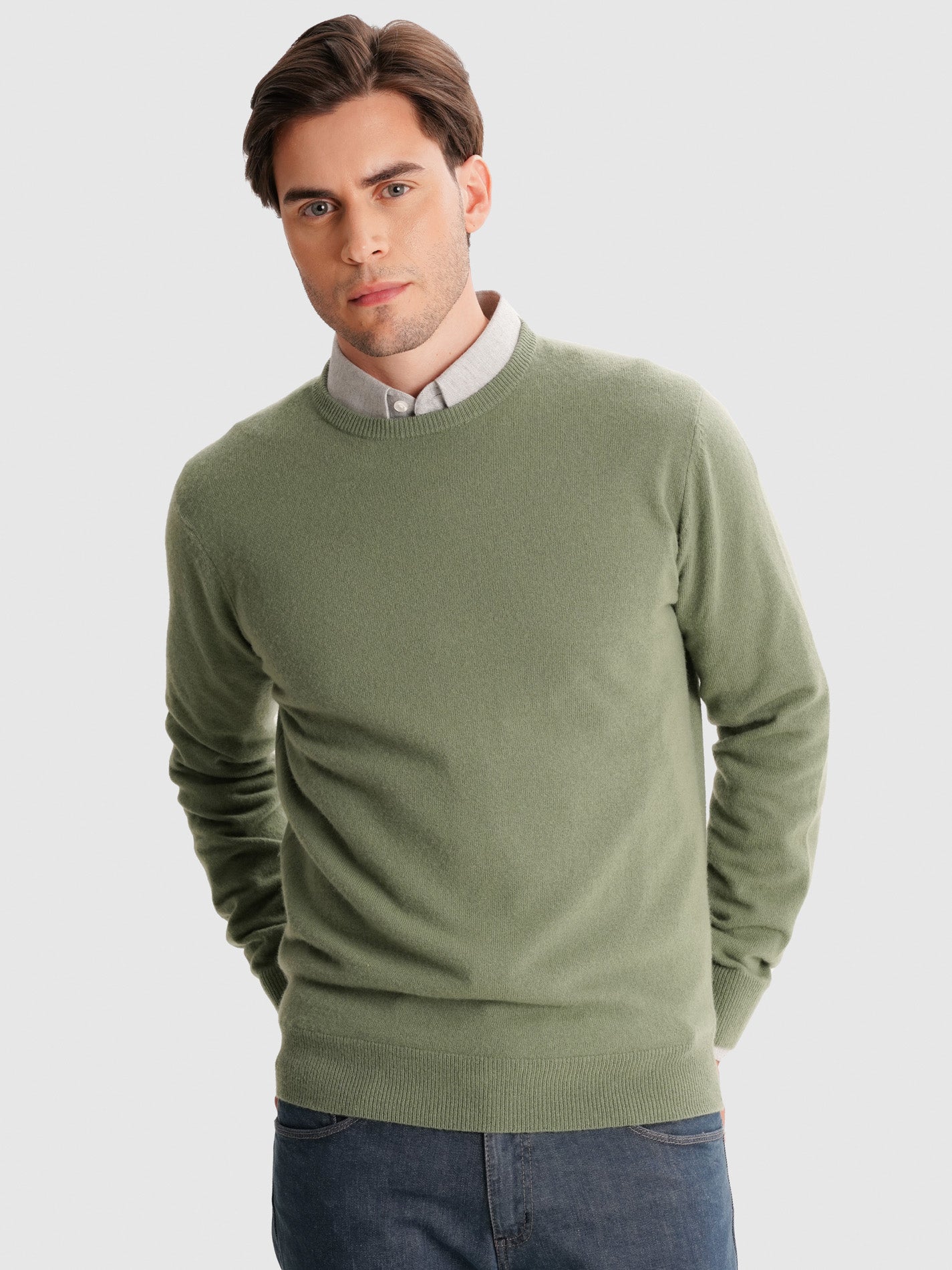 JERSEY FINO VERDE MANGA LARGA AJUSTE REGULAR MR. AZUL