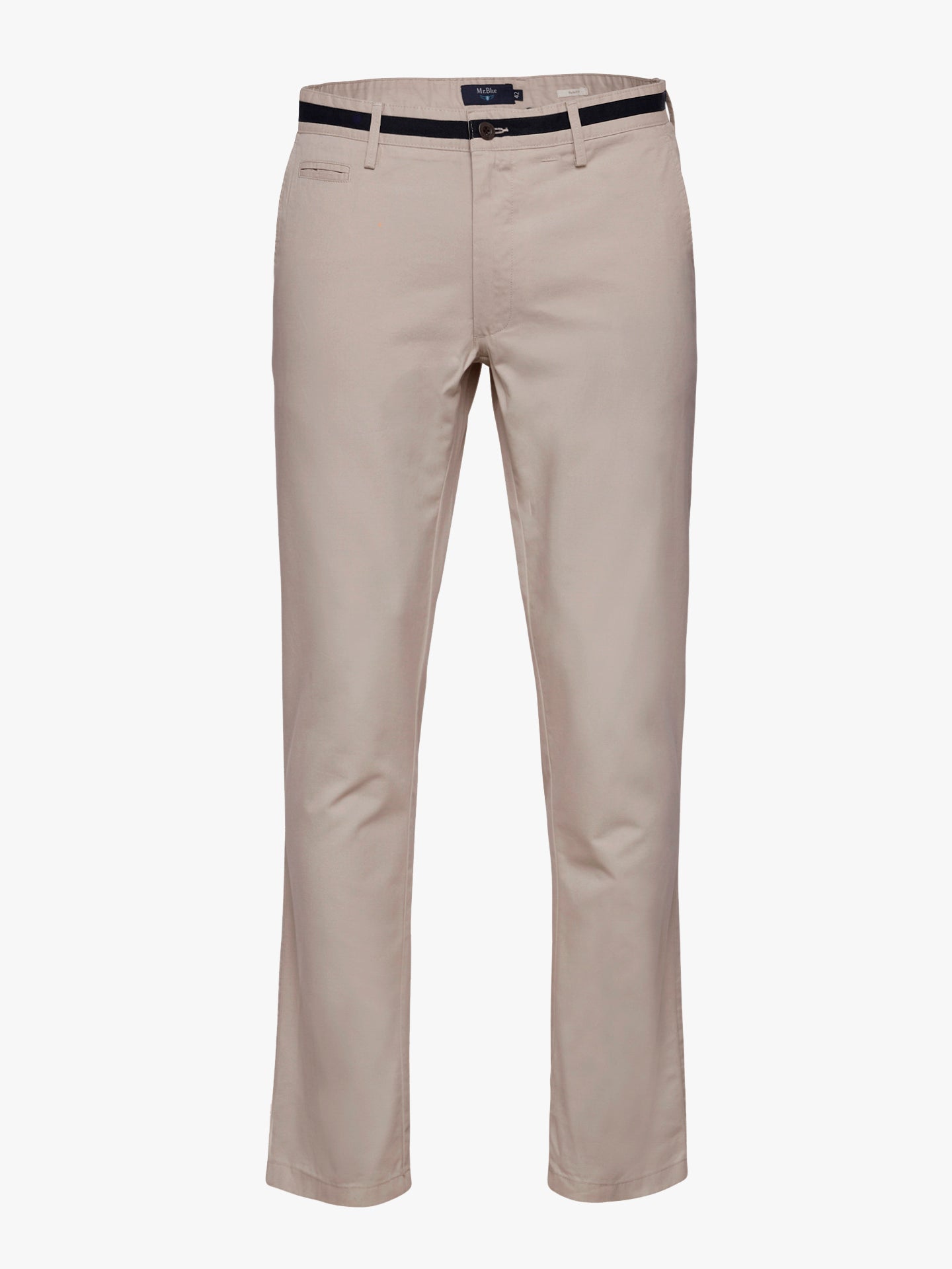 Pantalón chino Mr. Blue beige de sarga de corte slim