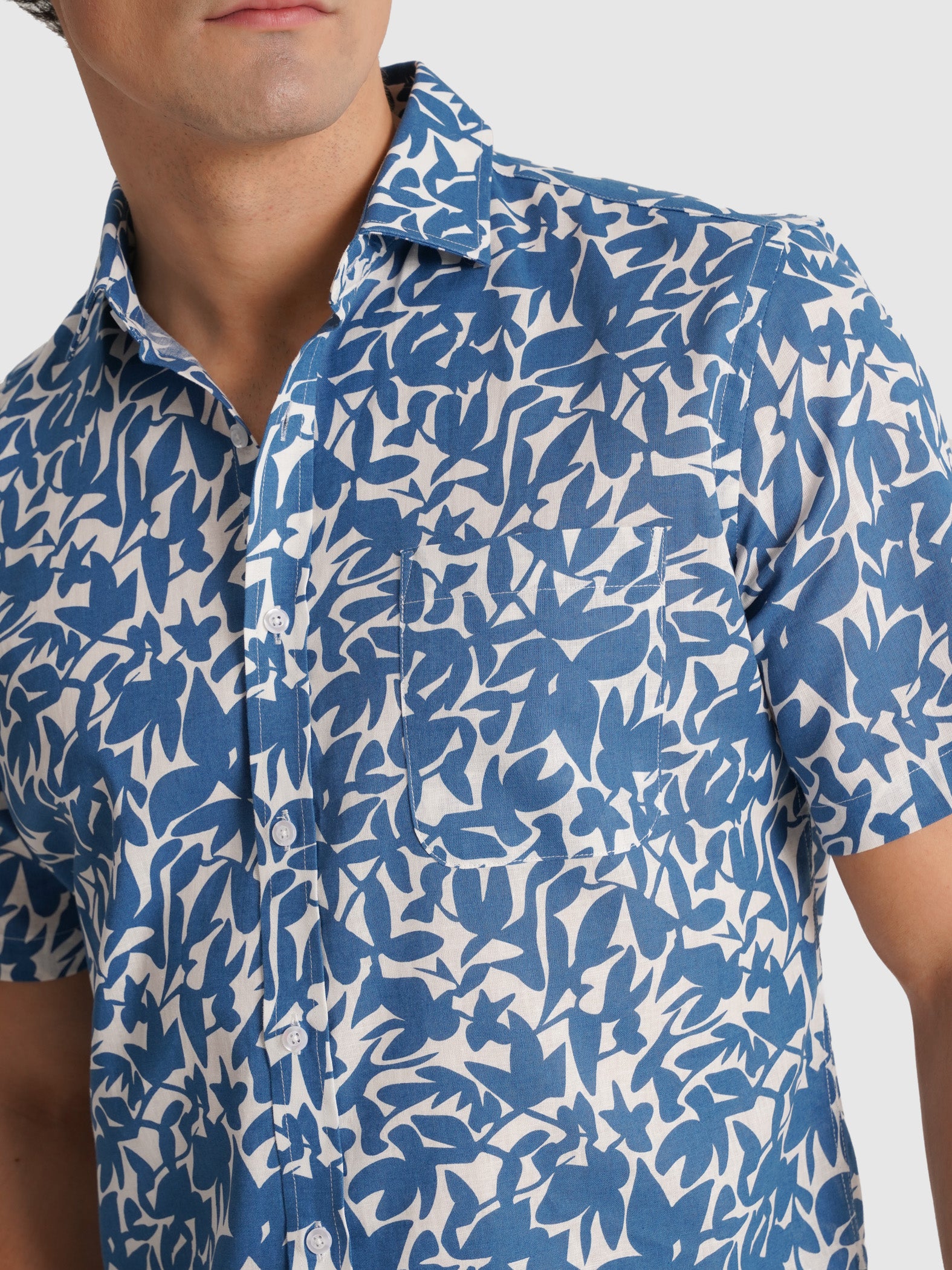 CAMISA AZUL MANGA CURTA REGULAR FIT MR. BLUE