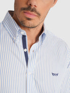 CAMISA TWILL AZUL MANGA COMPRIDA REGULAR FIT MR. BLUE