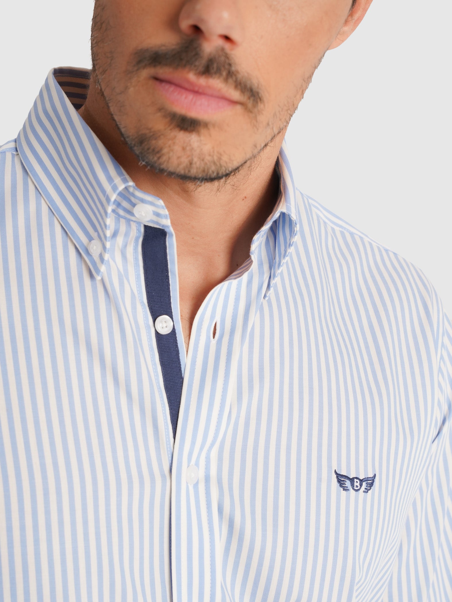 CAMISA TWILL AZUL MANGA COMPRIDA REGULAR FIT MR. BLUE