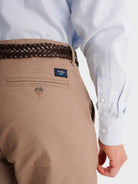 BEIGE SLIM FIT STRUCTURED TROUSERS MR. BLUE