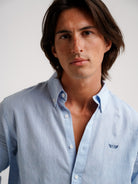 BLUE LINEN SHIRT LONG SLEEVE REGULAR FIT MR. BLUE