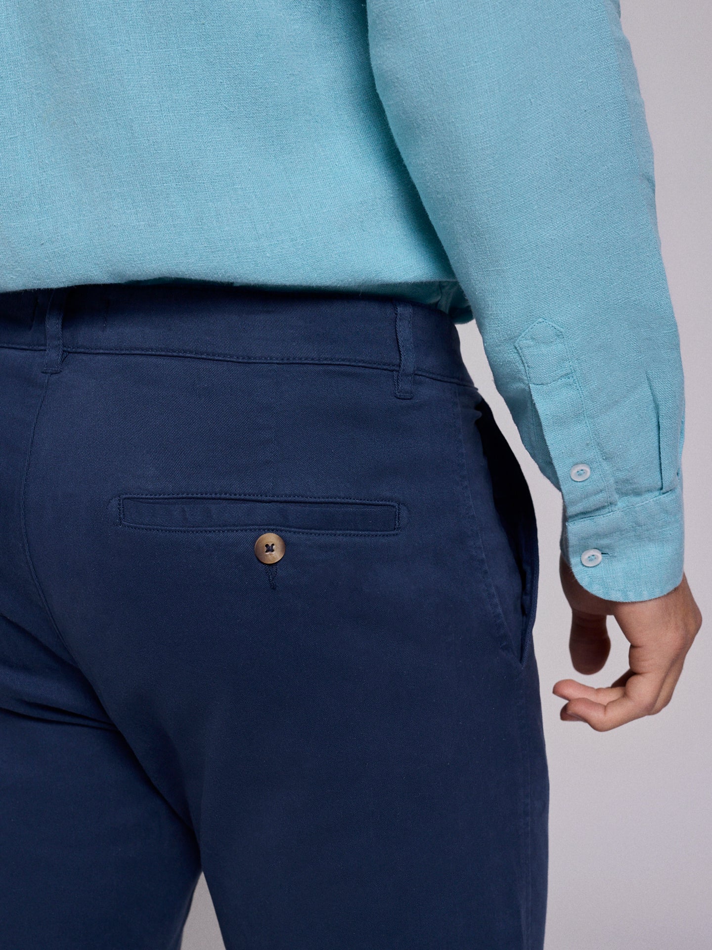 PANTALÓN ALGODÓN AZUL REGULAR FIT MARK BELLUCCI