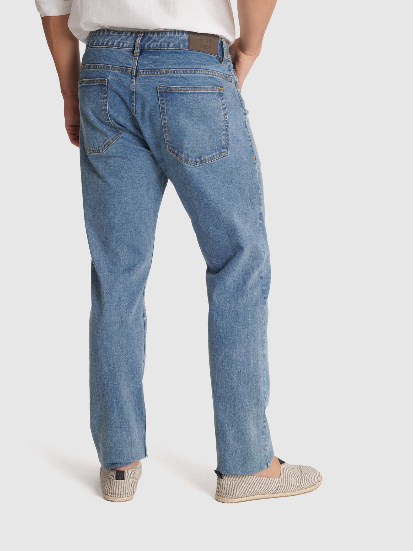 CALÇAS GANGA AZUIS SLIM FIT MR. BLUE