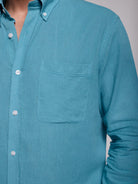 BLUE LINEN SHIRT LONG SLEEVE REGULAR FIT MR. BLUE