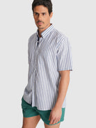 CAMISA AZUL MANGA CURTA REGULAR FIT MR. BLUE